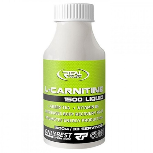Real Pharm L-Carnitine 1500 Liquid + Green Tea, 500 ml
